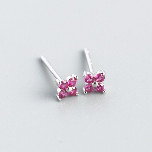 925 Sterling Silver Boho Cute Tiny Flower CZ Zirconia Stud Post Earrings A1425 - Picture 19 of 22