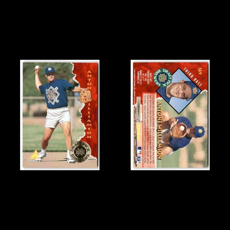 Antone Williamson Rookie #169 1995 Pinnacle Milwaukee Brewers Baseball Card MLB - Image 3 of 3