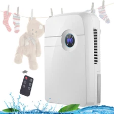 White 110V-220V Mini Dehumidifier 2.5L Lightweight Dehumidifier w/ Hose+Adapter