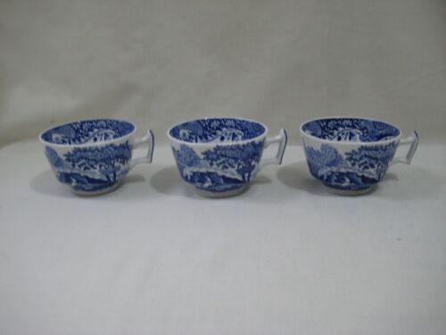 Spode Blue Italian Cups & Saucers x 3 - Picture 5 of 9