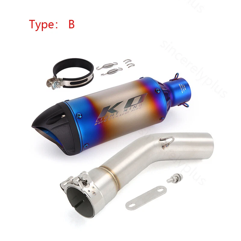 For Yamaha FZ1 2006-2015 Motorcycle Exhaust Middle Link Pipe Black Mufflers Tips - Image 3 of 4