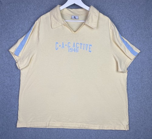 Action Sportswear Vintage Yellow T Shirt Loop Collar Women’s Plus 22/24