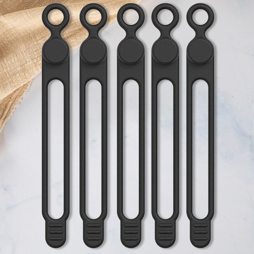 5PCS Draht Organisatoren Silikon für Kopfhörer Maus Ladegerät Computer (Schwarz) - Afbeelding 3 van 6