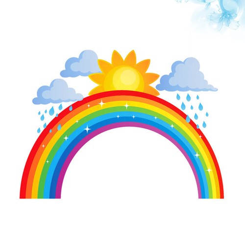 Rainbow Wall Sticker Creative Wallpaper Unique Wall Decal Kids Room