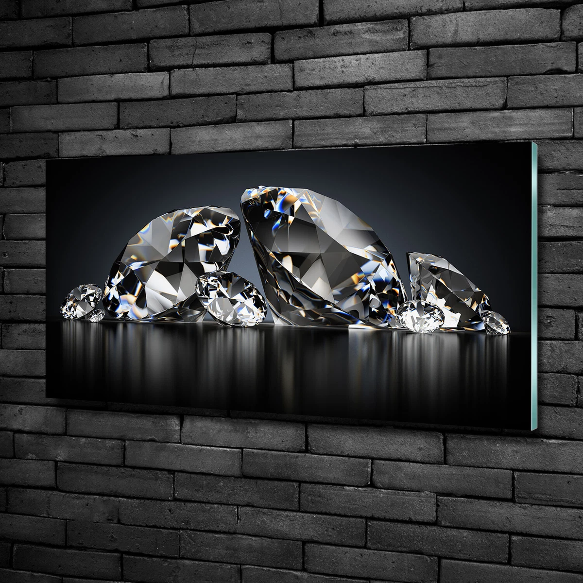 Glass print black best sale diamond