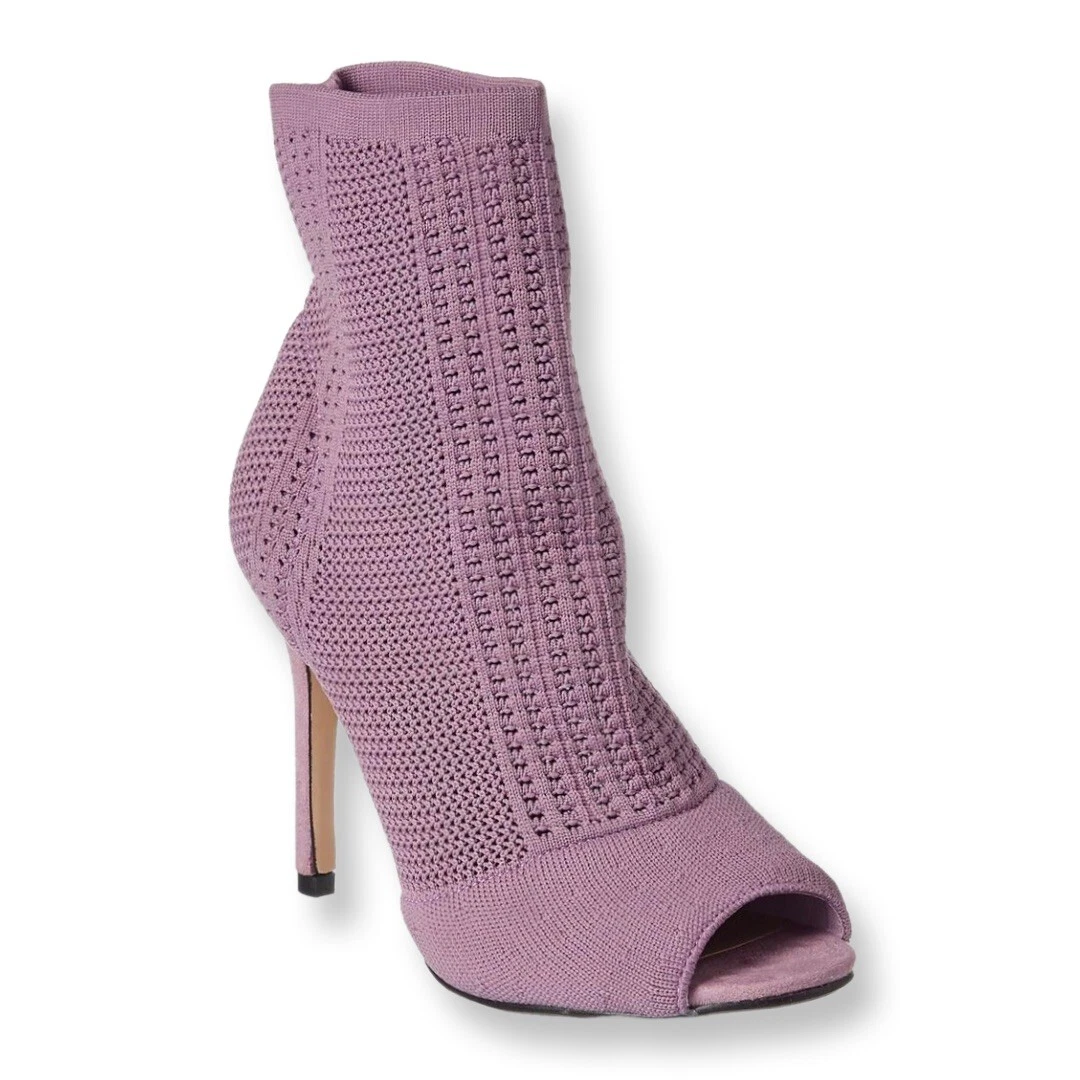 open toe knit booties