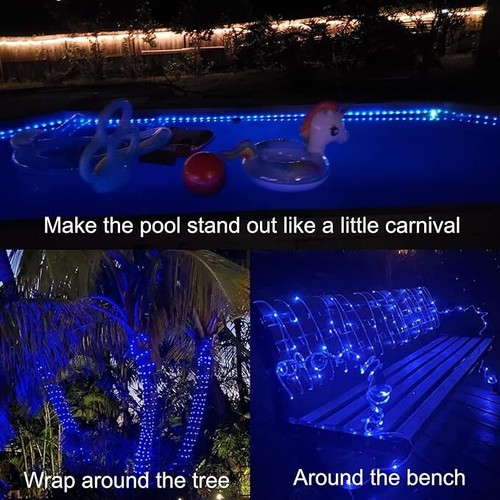 22M Solar LED Rope Tube Fairy String Light Strip Waterproof Outdoor Garden Patio - Picture 24 of 46