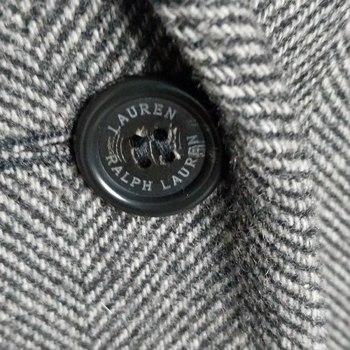 Lauren Ralph Lauren Single -Breasted Herringbone Wool Blend Grey Coat Sz 6 NWOT - Picture 8 of 12