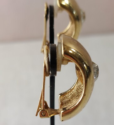 Boucles D'oreilles Vintage Grossé à Clips, Avec Strass - Anciennes, Occasion Avec Quelques Usures