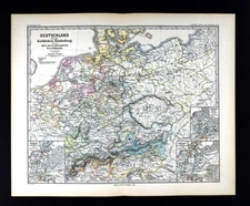1873 Spruner Map Medieval Germany Austria 732-1000 Century Church Divisions