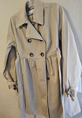 Liz Lange Maternity Target Trench Coat Color Light Kaki Women's Size Small - Picture 3 of 9