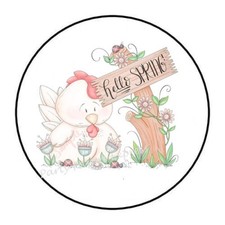 30 HELLO SPRING ENVELOPE SEALS LABELS PARTY FAVORS STICKERS 1.5" ROUND