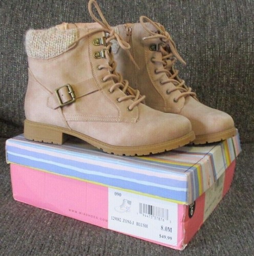 Mia Kinder Größe 8M Zoni-J Schnürstiefel Kampfstiefel kleine Mädchen Booties Winter Rouge