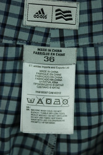 Men's Adidas Plaid Golf Shorts 36 Blue Checks Performance Poly Flat Front 11" - Picture 4 of 5