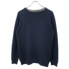 ZANONE Cotton Knit Sweater 7ETJP1 ZC226 Navy 50 Used MESC-0