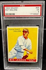 1933 Goudey Big League Chewing Gum - R319 Pat Malone #55 (RC) PSA 5