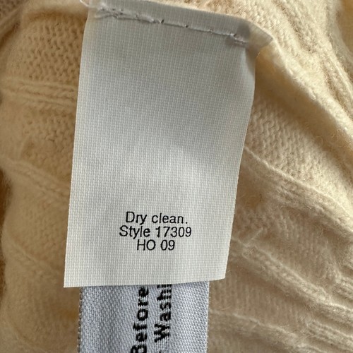 J.Crew Womens Sweater Cable Knit Wool Cashmere Blend Cream Sz Medium Minimalist - Picture 6 of 9