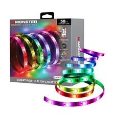 Monster Smart RGB IC LED Strip Lights 50ft Sound Reactive Strip Lights for Bedro