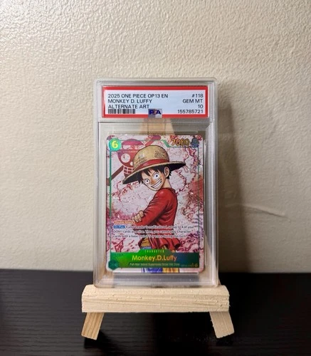 Bandai One Piece CCG 2025 EN Monkey D. Luffy OP13-118 Alt Art Foil PSA 10