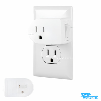 Plug In On Off Power Switch 3 Prong Grounded Adapter for Indoor Lights Appliance