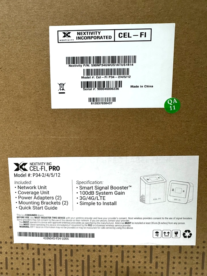 Nextivity Cel-Fi PRO P34-2/4/5/12 Signal Booster for 3G/4G/5G LTE Bands - AT&T - Image 4 of 4