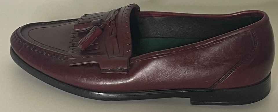 Mocasines de rebote Hush Puppies para hombre talla 11,5 W zapatos de cuero borgoña Foto 3 de 4