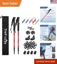Ultralight Nordic Walking Trekking Poles - Anti-Shock, 51.2 Inch Extended Length