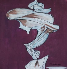 Hans Bellmer German Surrealist Oil Painting On Canvas Signed Art