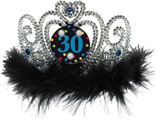 30th Birthday Amscan Elegant Multicolor Plastic Birthday Electroplated Tiara