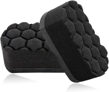 2PCS Tire Shine Dressing Applicator Pad, Easy Grip Hex-Logic Tire Trim Sponge Fo