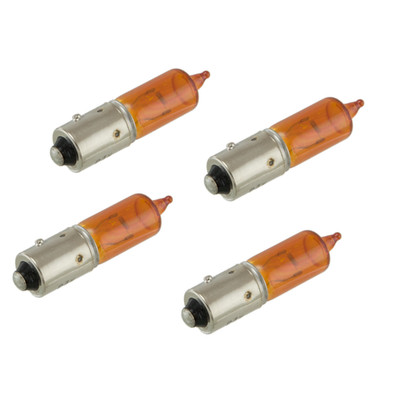 Set x4 Glühbirne Orange 12V 21W BAY9s BAU9s H21W Offset Plot für Motorrad