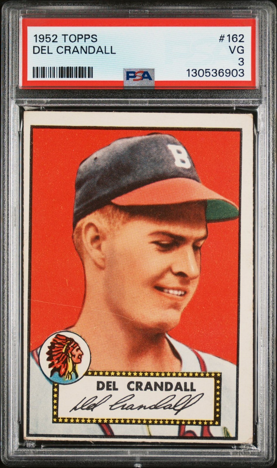 1952 TOPPS #162 DEL CRANDALL BRAVES PSA 3 VG