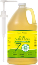 EWG Verified Castile Soap - 1 Gallon, No Palm Oil, Unscented Mild Gentle Skin