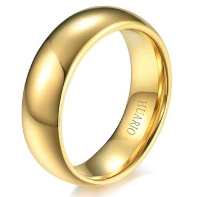2mm 4mm 6mm 8mm 18K Gold Tungsten Carbide Rings for Women Men Domed Polished ...