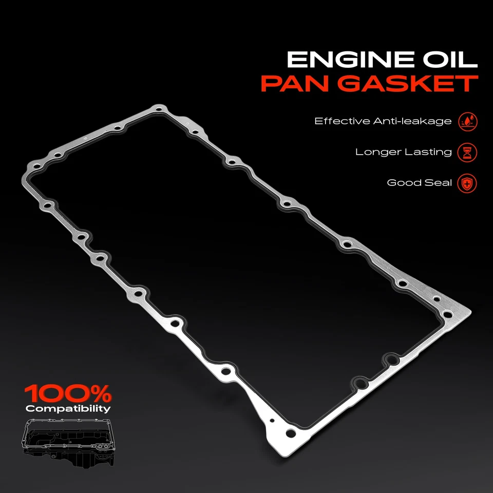 Engine Oil Pan Gasket for Cadillac	SRX 2004-2009 STS 2005-2010 XLR V8 4.4L 4.6L - Image 3 of 4