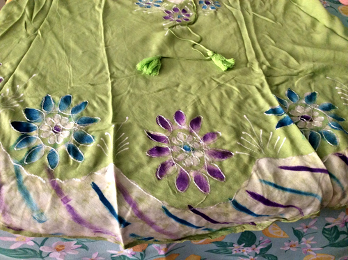 Women's Sz 3x Lime Green MINI SUN DRESS Swim Beach Cover Up TUNIC TOP ANGLE HEM - Picture 8 of 10