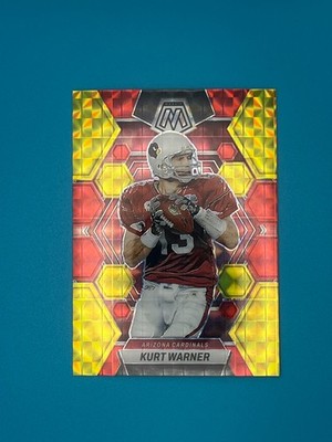 2023 Panini Mosaic #5 Kurt Warner CHOICE FUSION YELLOW & RED - NFL Trading Card