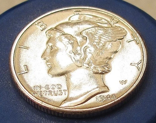 1944 Choice Almost Uncirculated Dime  90% Silver Original Luster # 409 ~ 2