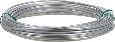 Galvanized Solid Wire #9-50', 50-Foot Heavy-Duty Silver Wire for DIY Projects, F