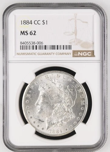 1884-CC $1 NGC MS 62 Morgan Silver Dollar