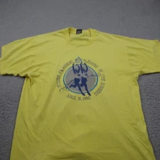 Vintage St Luke Shirt Mens XL Yellow Short Sleeve Single Stitch 50/50