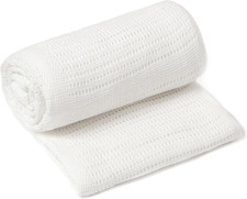 Clair De Lune Soft Cotton Cellular Baby Blanket 70x90cm - White