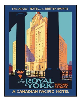 Vintage Royal York Hotel Wandkunst Toronto Reise Dekor Urbane Szene Wa