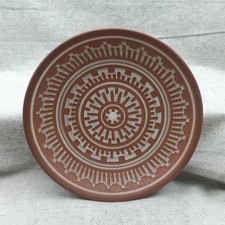 Josef H&ouml;hler Schmuckteller Wandteller Tonrelief geometrisches Dekor Hochrelief