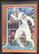 2025 Topps Chrome Aidan Hutchinson Orange Geometric Refractor #/25 Lions