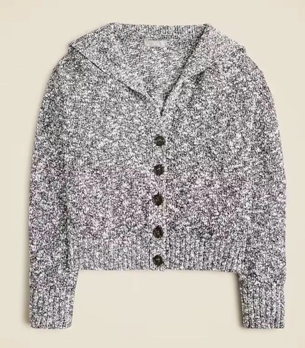 J.Crew Sailor-collar Cardigan In Marled Yarn Women’s XXL Buttons Cotton NWT - Picture 3 of 9