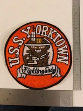 ORIGINAL/AUTHENTIC US NAVY CV-10 / USS YORKTOWN Carrier Hand-Made Patch (Orange)