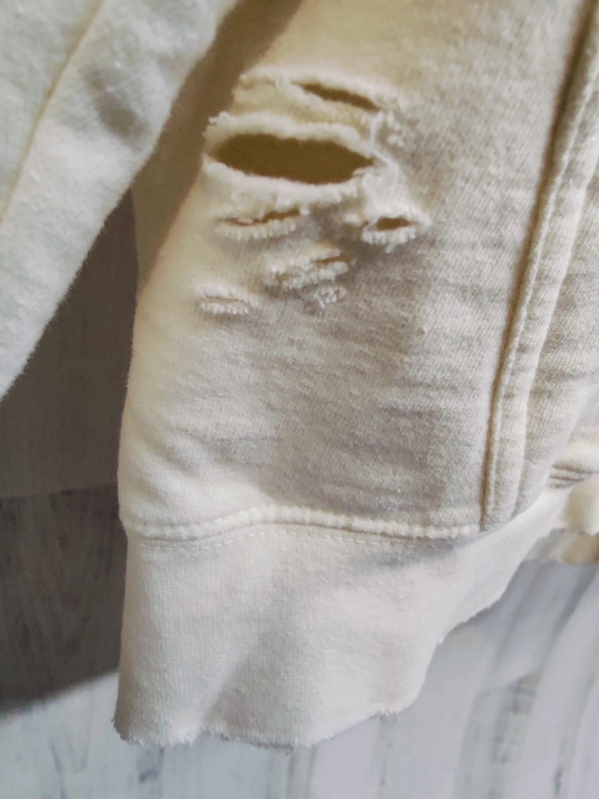 OFF WHITE Felpa con cappuccio Distressed Olivia Rodrigo Sour Butterfly adulto grande pullover bianco sporco