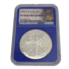 1996-P Proof American Silver Eagle NGC PF69 Ultra Cameo Blue Core Holder Label