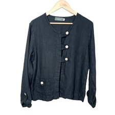 Willow 100% Linen Lagen Look Button Light Jacket Sz S
